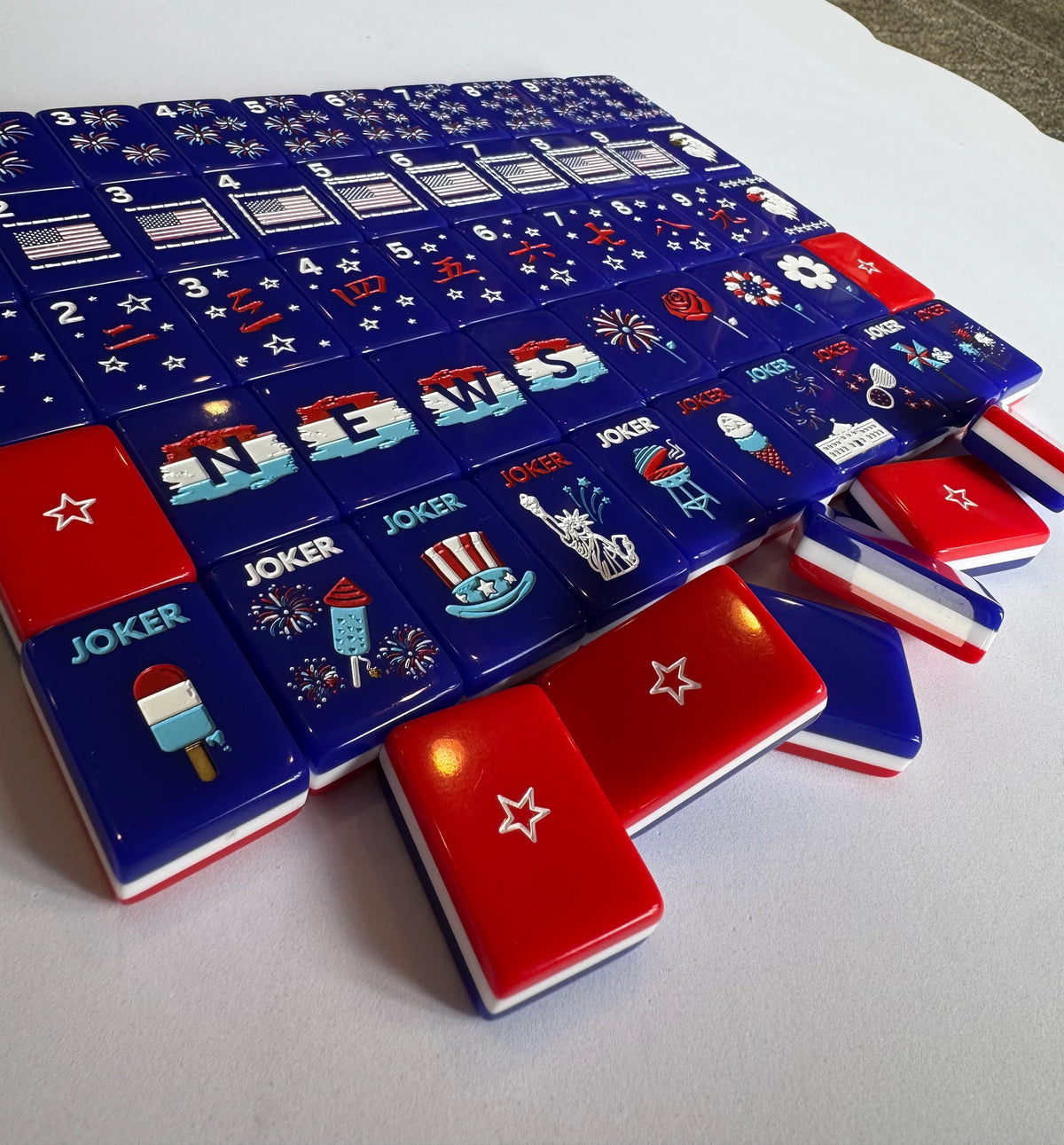 The Patriotic Line Mahjong Tiles