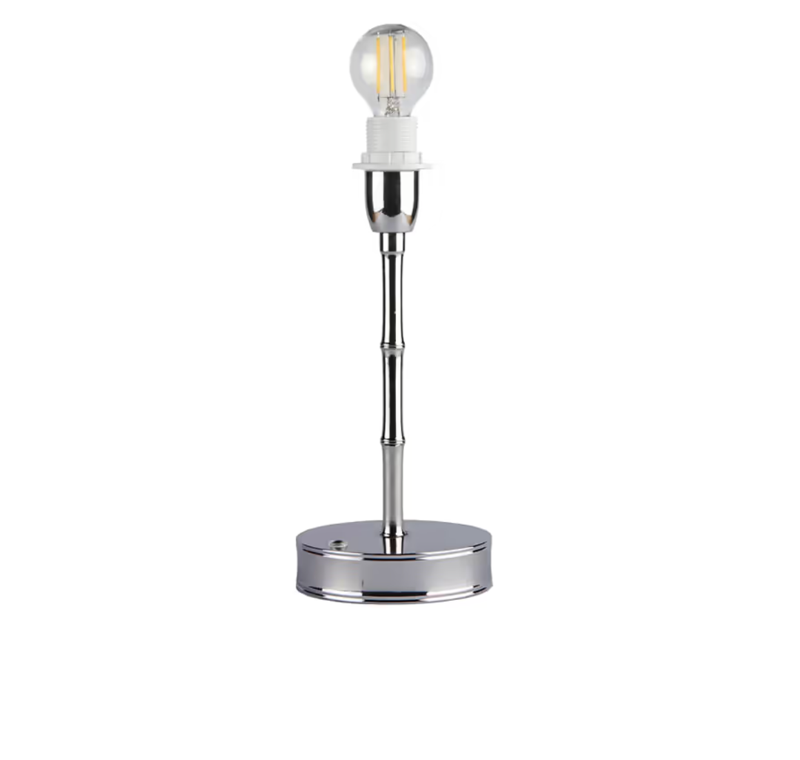 Silver Bamboo Rechargeable Lamp Base - 10"