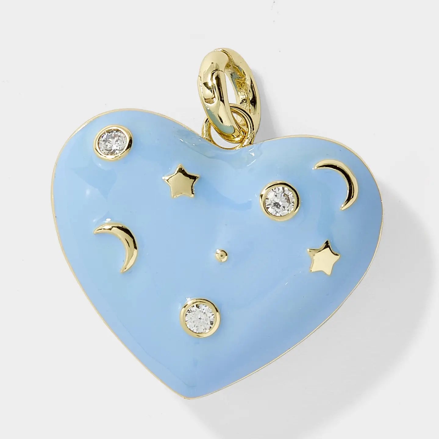 Blue Enamel Heart Locket Charm