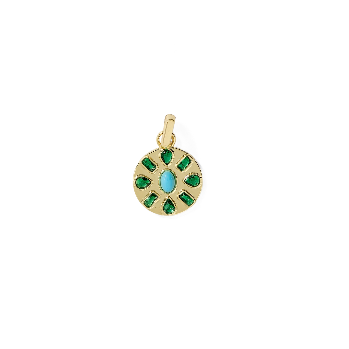 Emerald Turquoise Pendant Charm