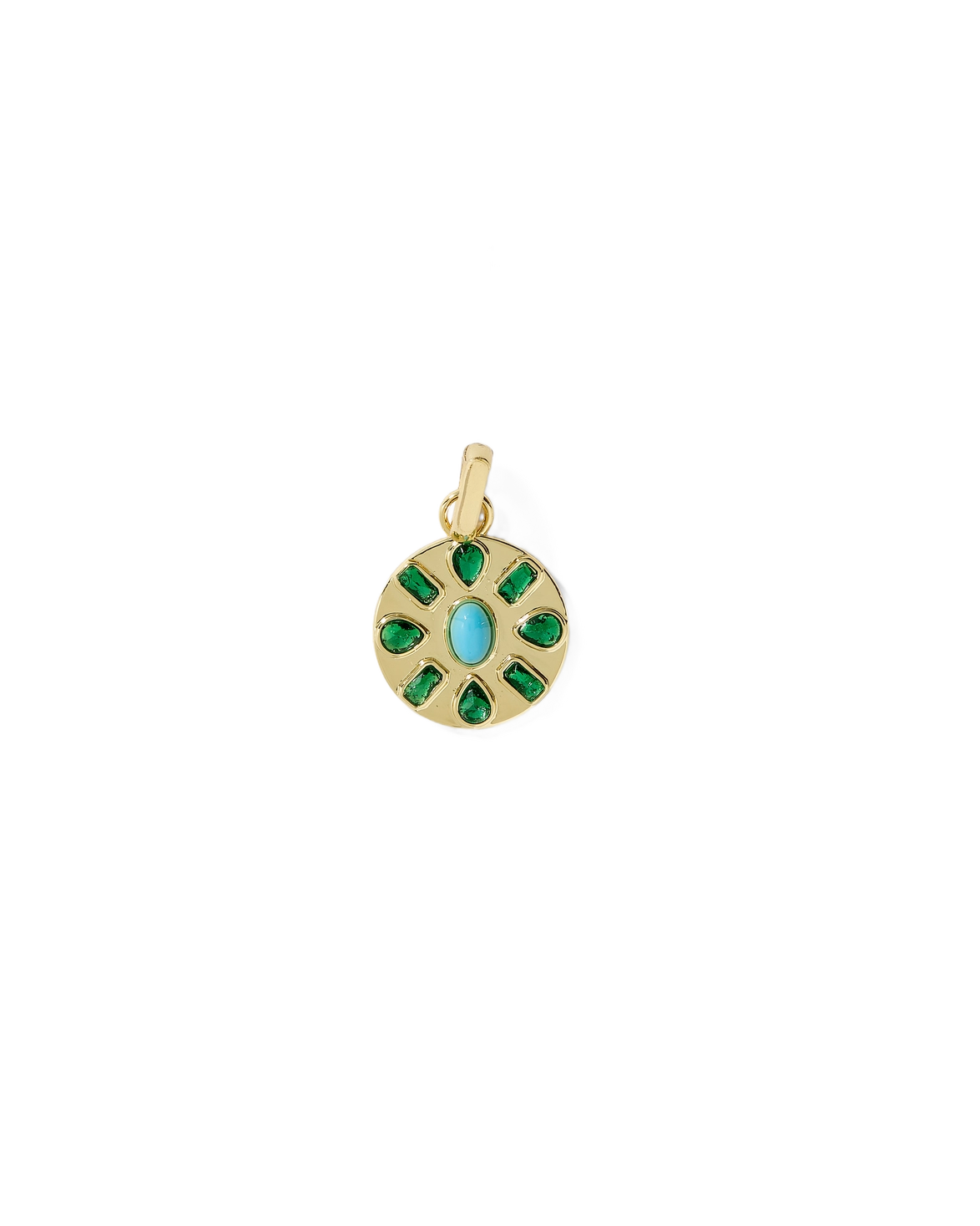 Emerald Turquoise Pendant Charm