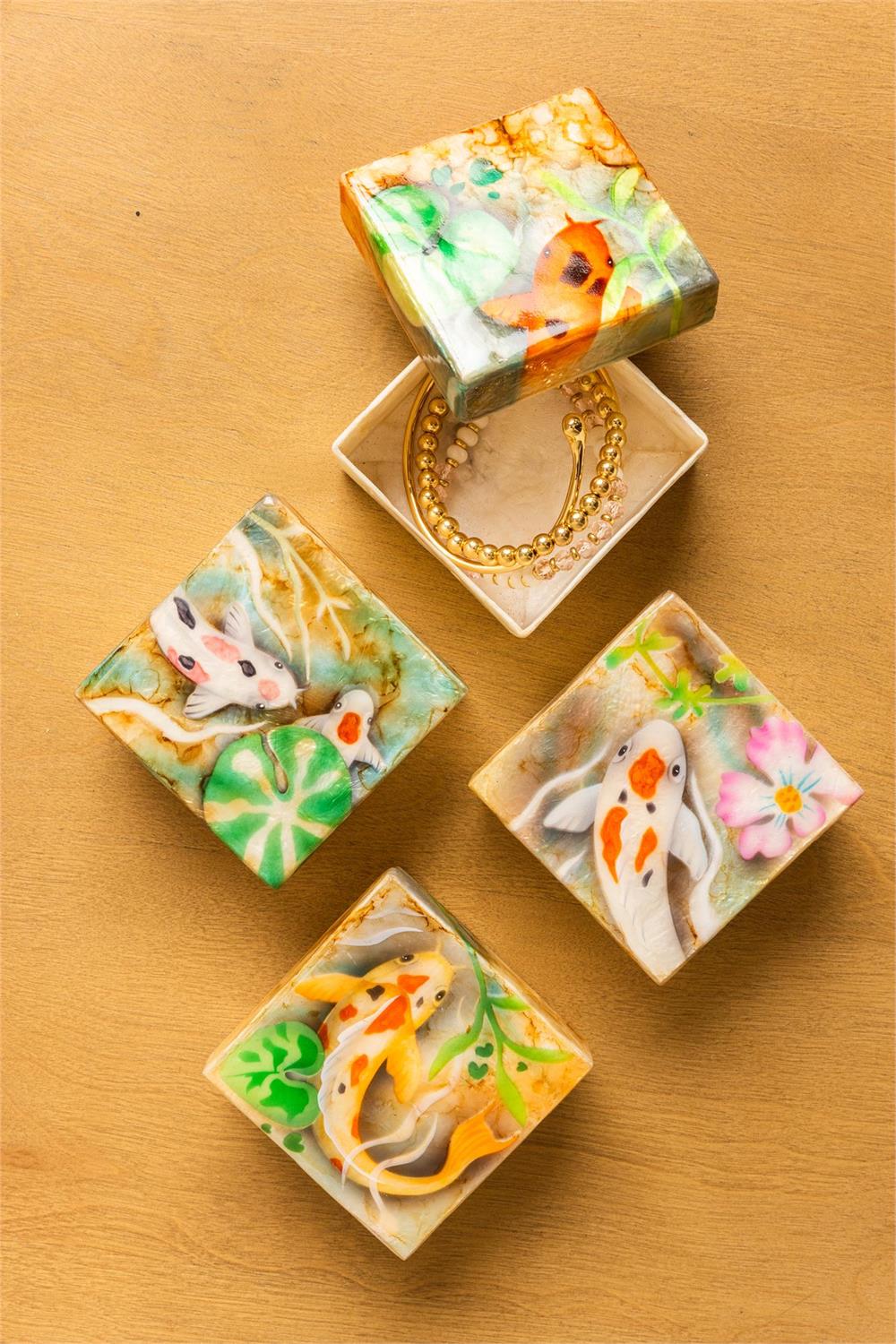 Capiz Koi Fish Boxes
