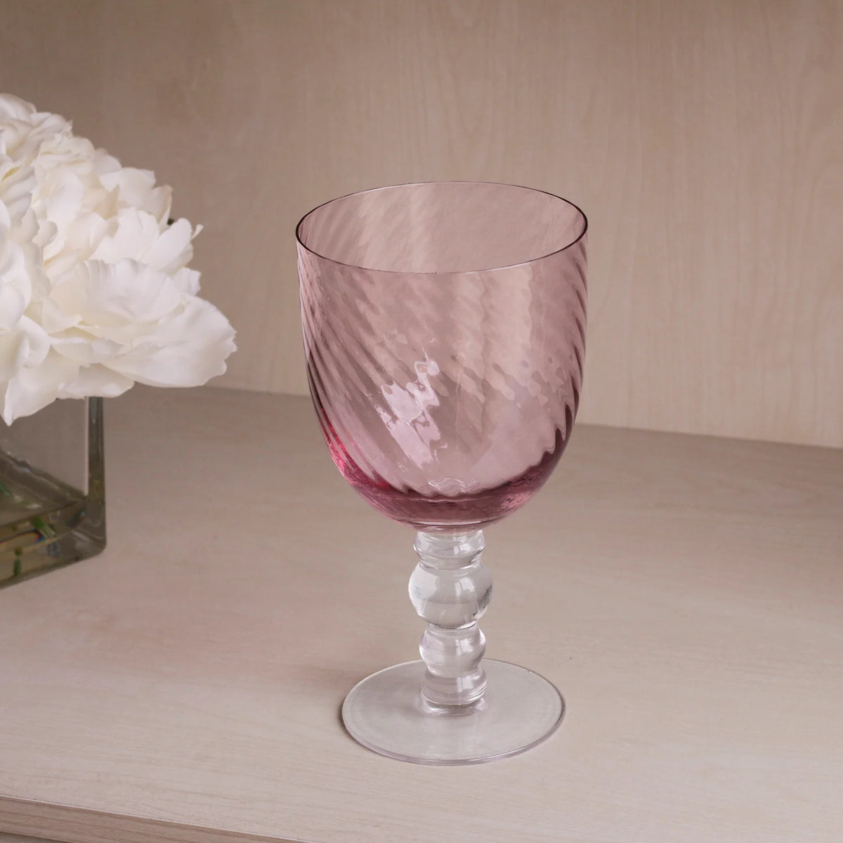 GLASS French Swirl All Purpose Set of 4 (Pink) 20 fl oz