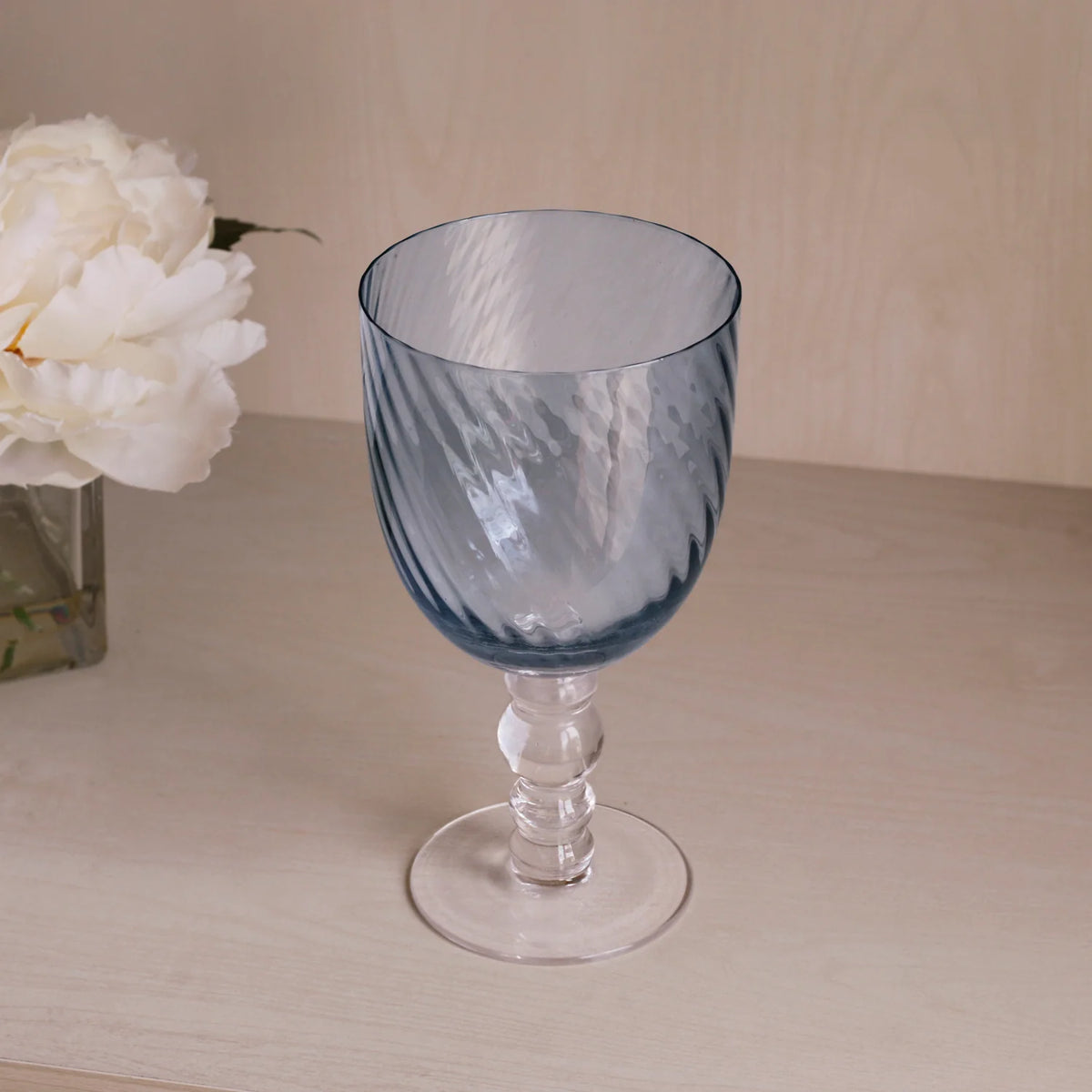 GLASS French Swirl All Purpose Set of 4 (Blue) 20 fl oz