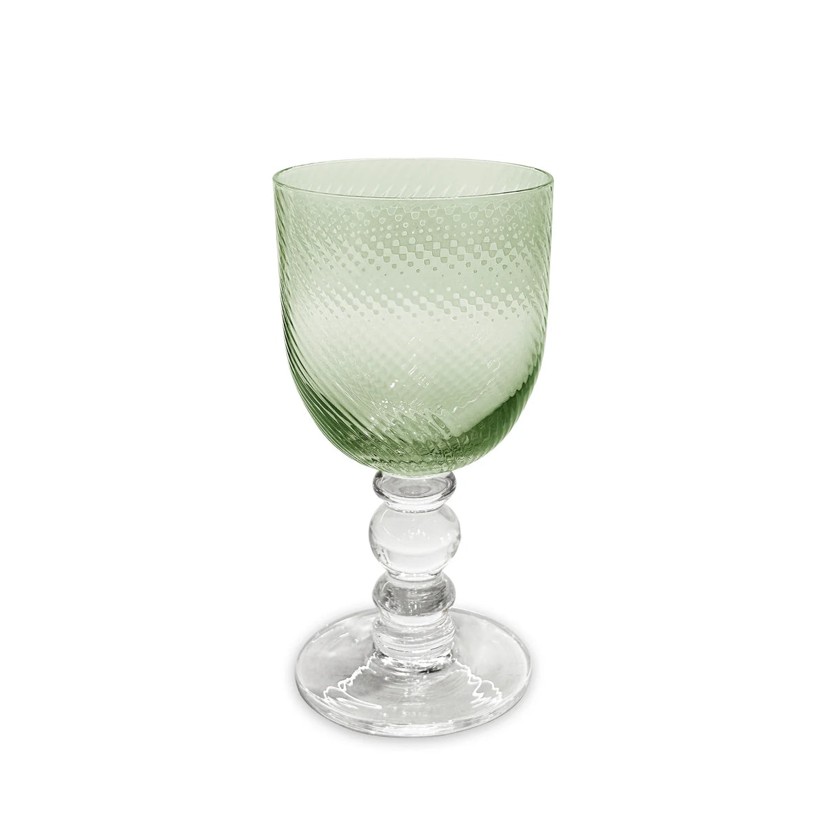 GLASS French Swirl Wine Set of 4 (Green) 8 fl oz