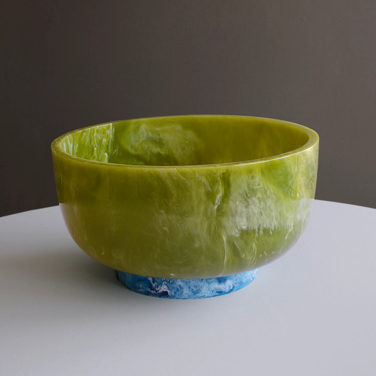 RESIN Rio Large Bowl with Base (Green and Blue)