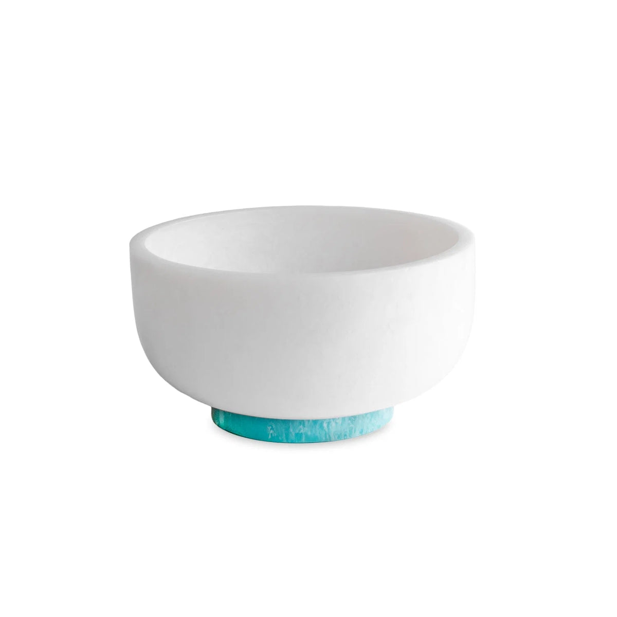 RESIN Rio Large Bowl with Base (White and Turquoise)