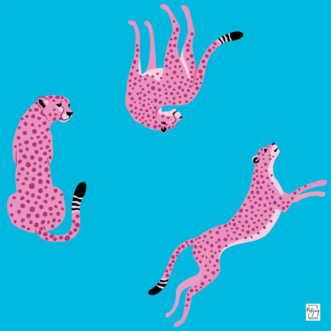 Flirty Leopards Mat - Vivid Blue