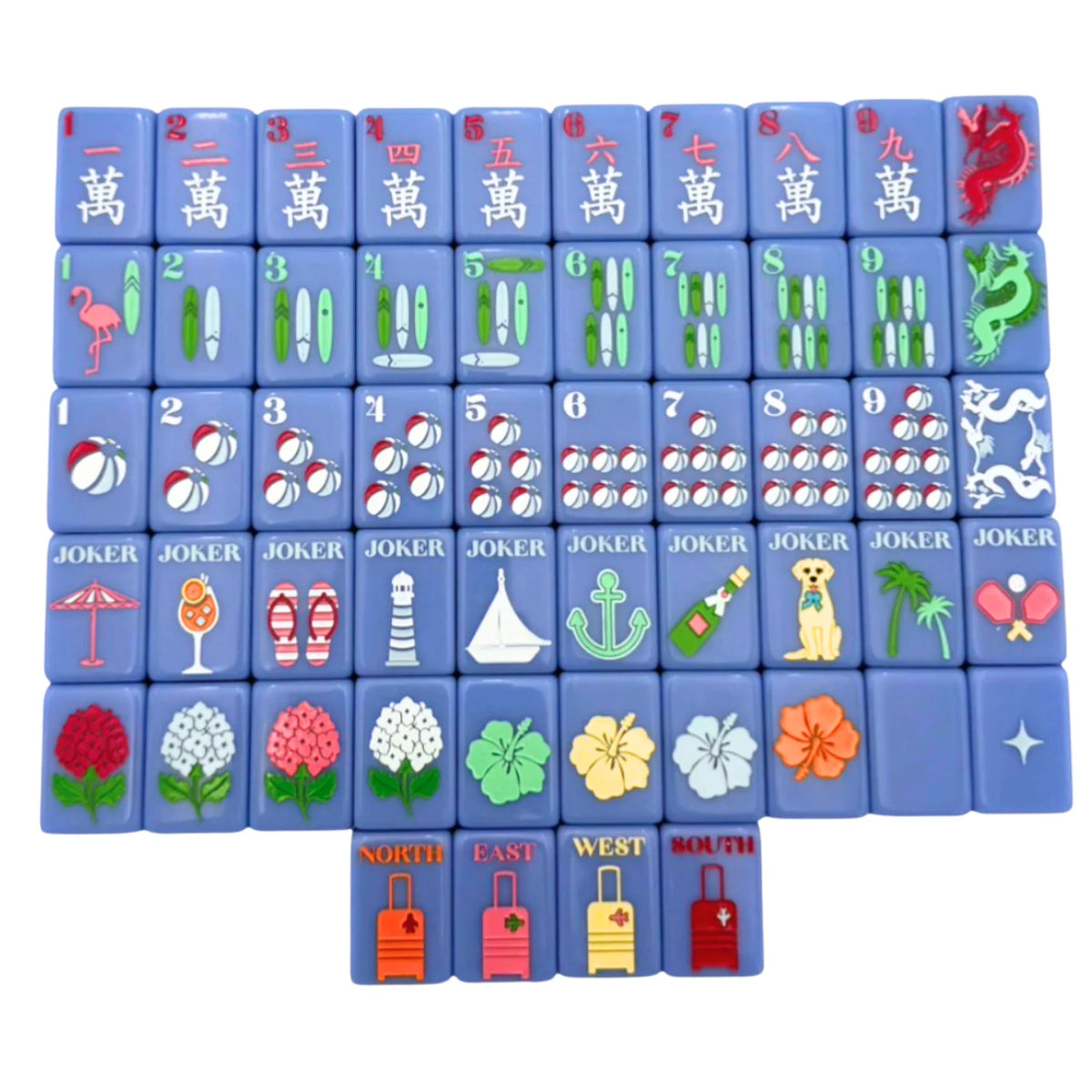 Bespoke X Gray Malin Beach Club Mahjong Tiles - Cabana Blue