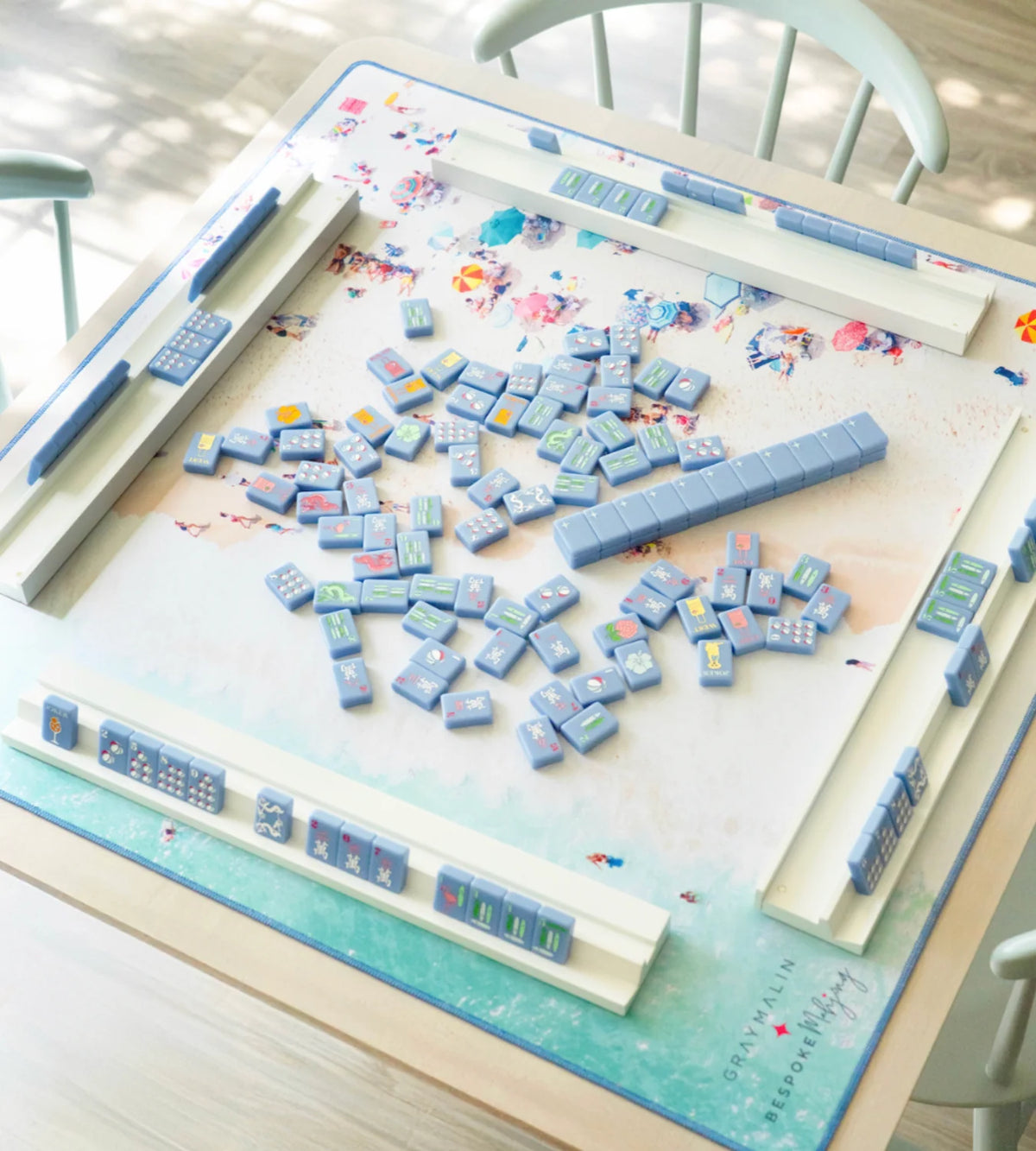 Bespoke X Gray Malin Beach Club Mahjong Tiles - Cabana Blue