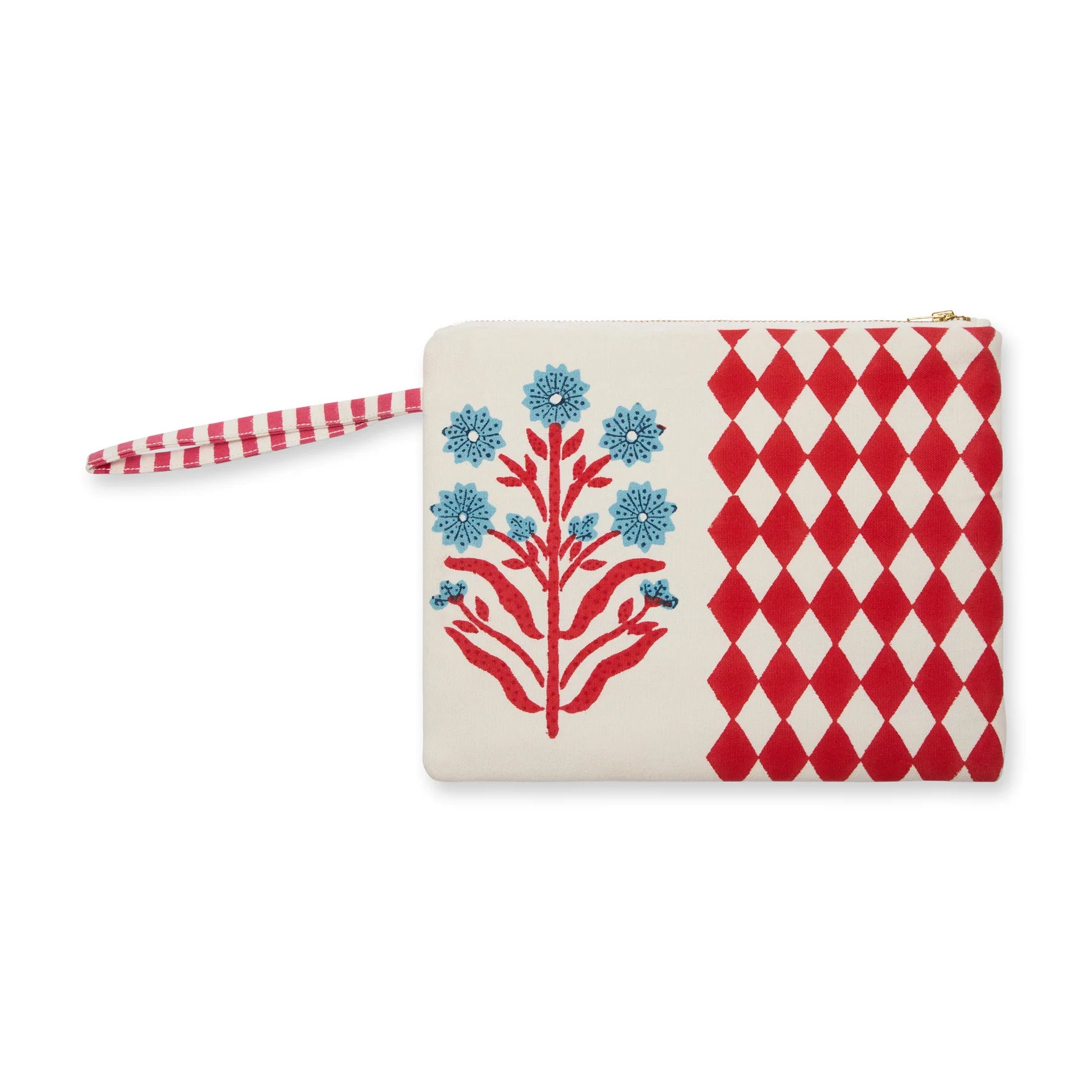 Flower Red & Blue Pouch