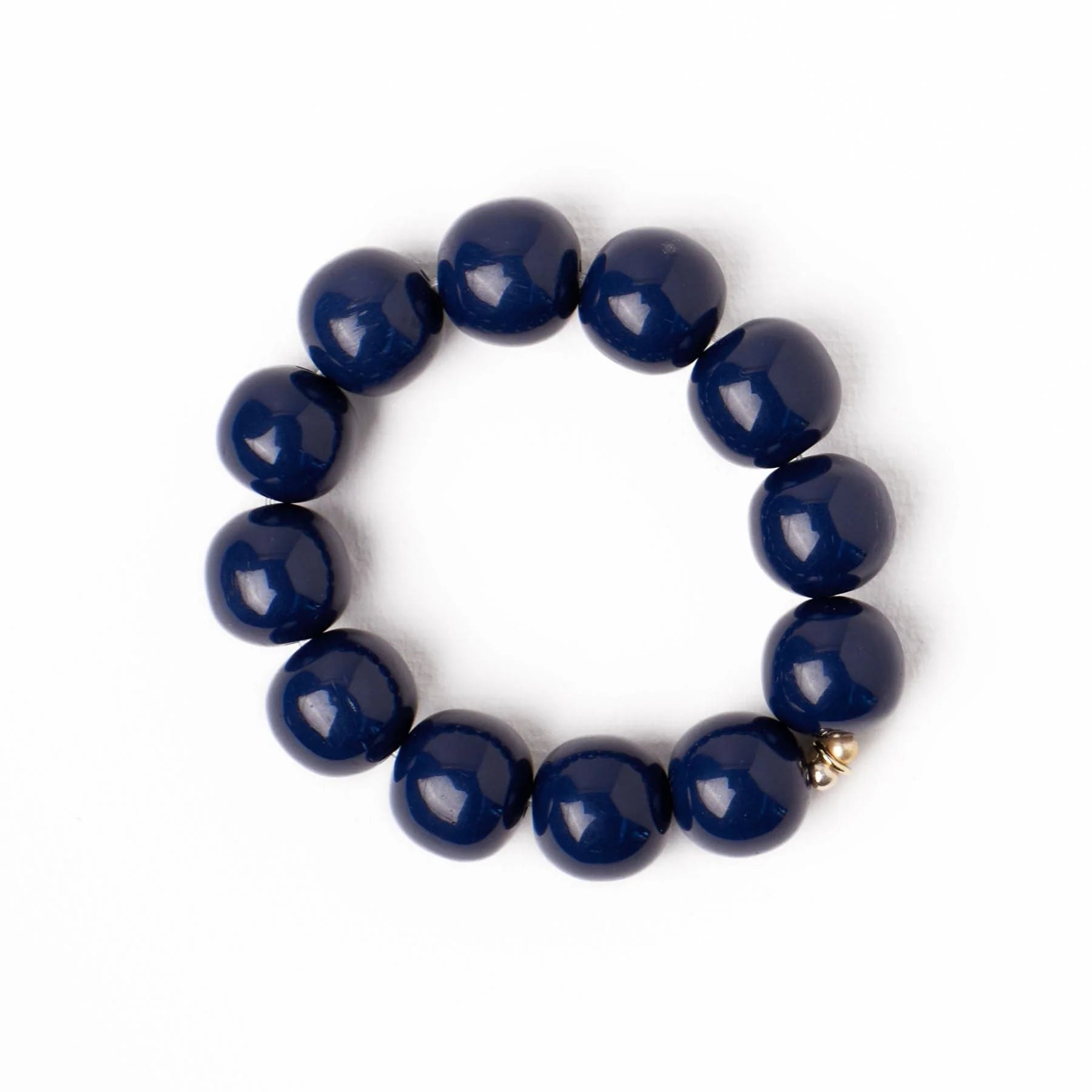 Cece Large Resin Bead Bracelet Navy