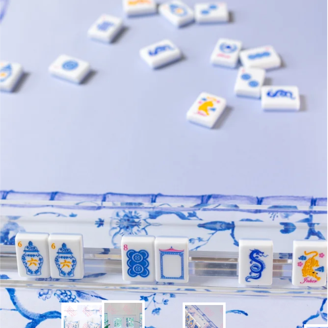 Blue Chinoiserie Mahjong Mat