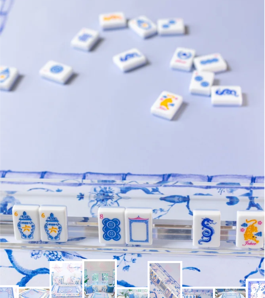 Blue Chinoiserie Mahjong Mat