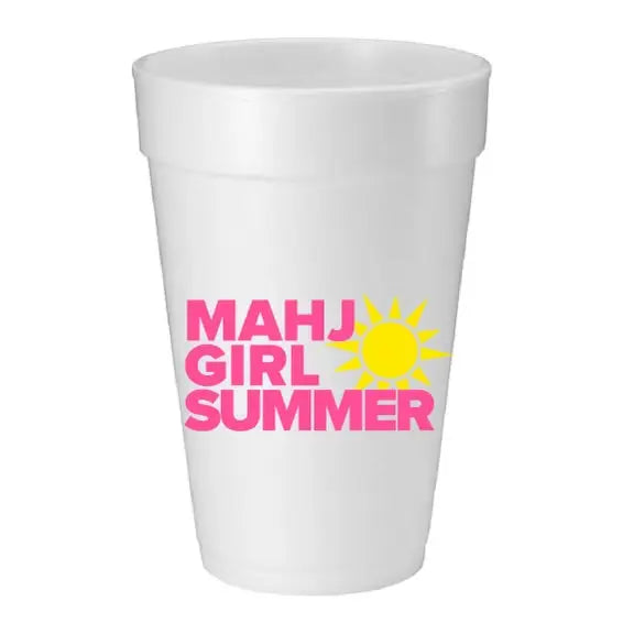 “Mahj Girl Summer" Mahjong Foam Cups