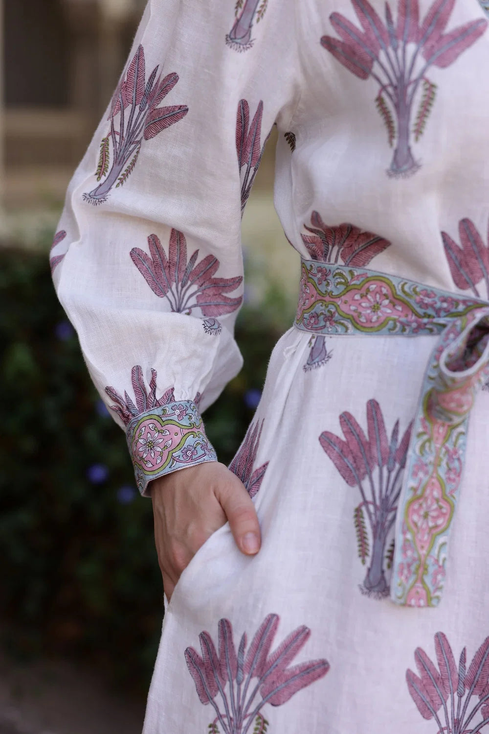Capri Maxi Dress - Pink Palm
