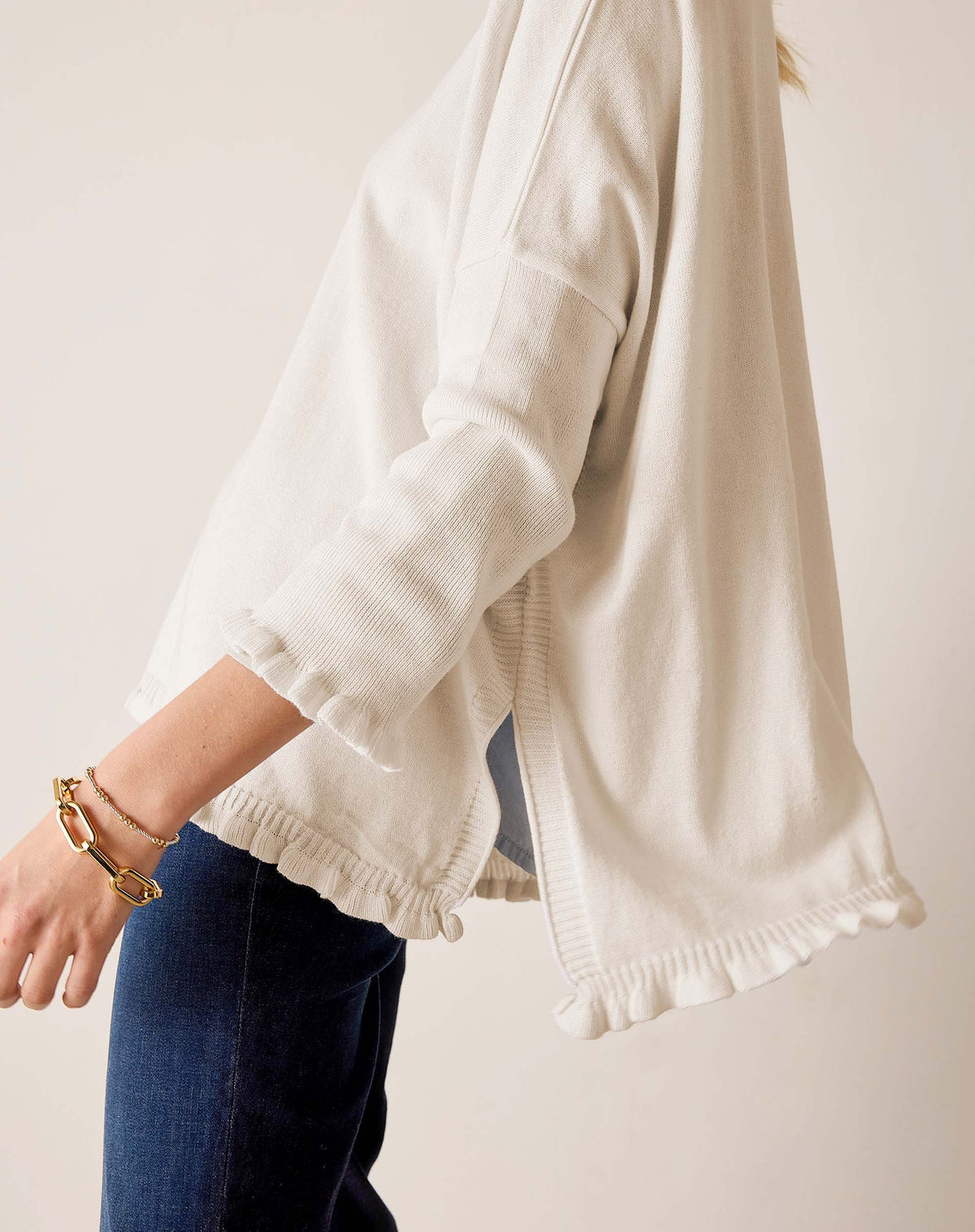 Catalina Cotton Ruffle Sweater - Petite