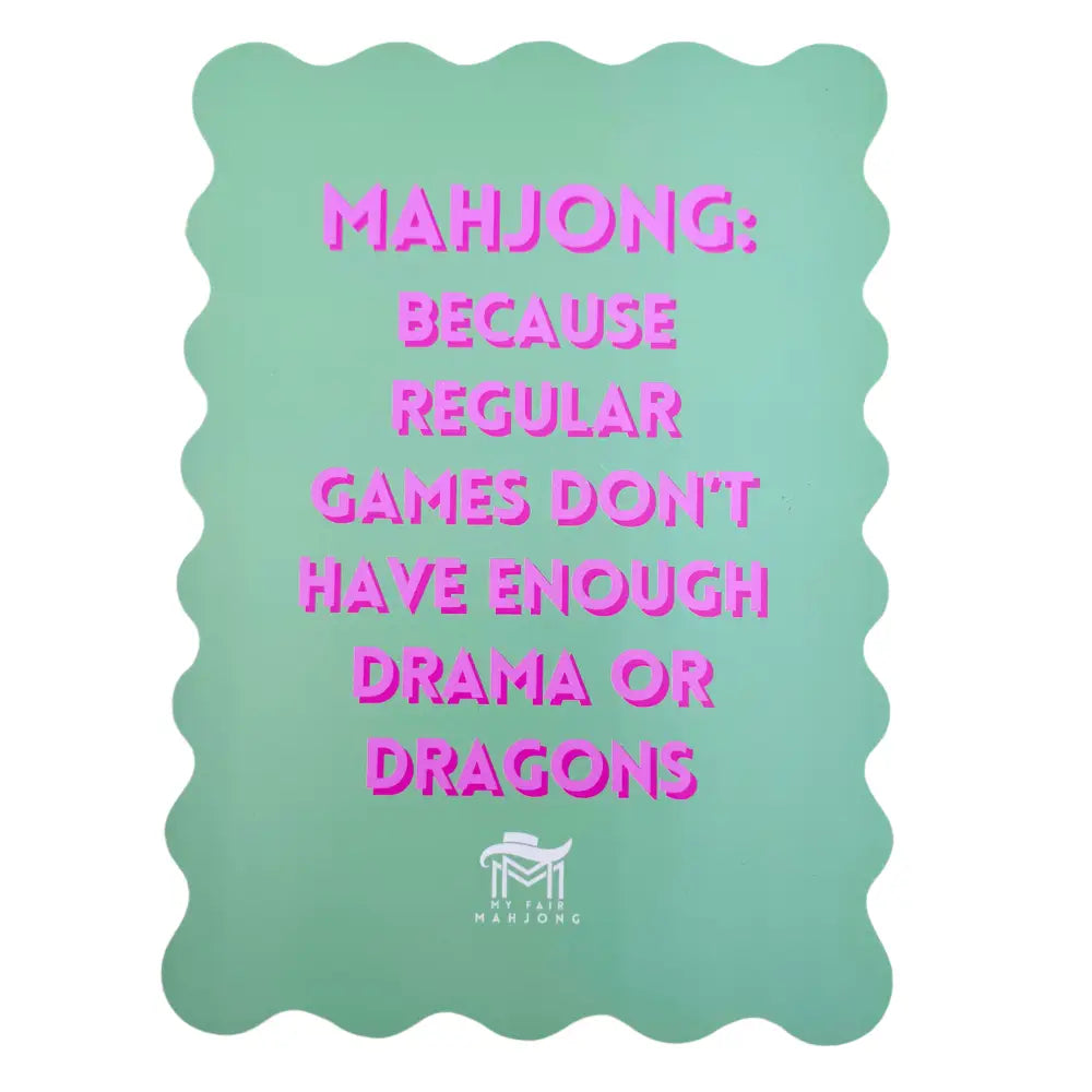 Mahjong Shuffle Card  |  Scalloped Edges & Bright Colors  |  Sized To Store with Mahjong League Cards