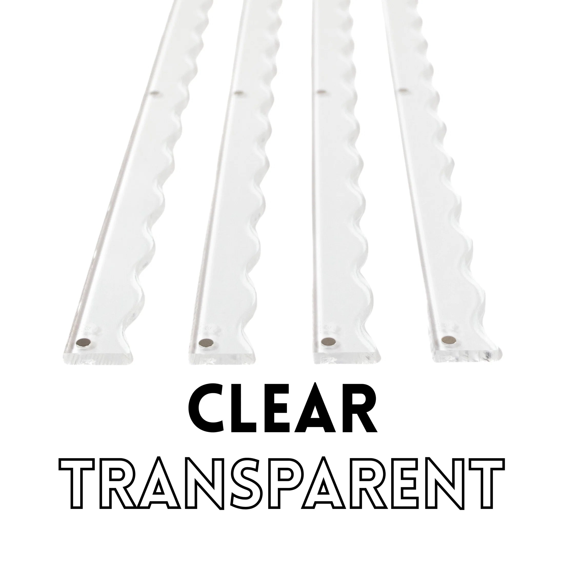 Mahjong Rack Pusher Add On Magnetic - Transparent Wavy Clear