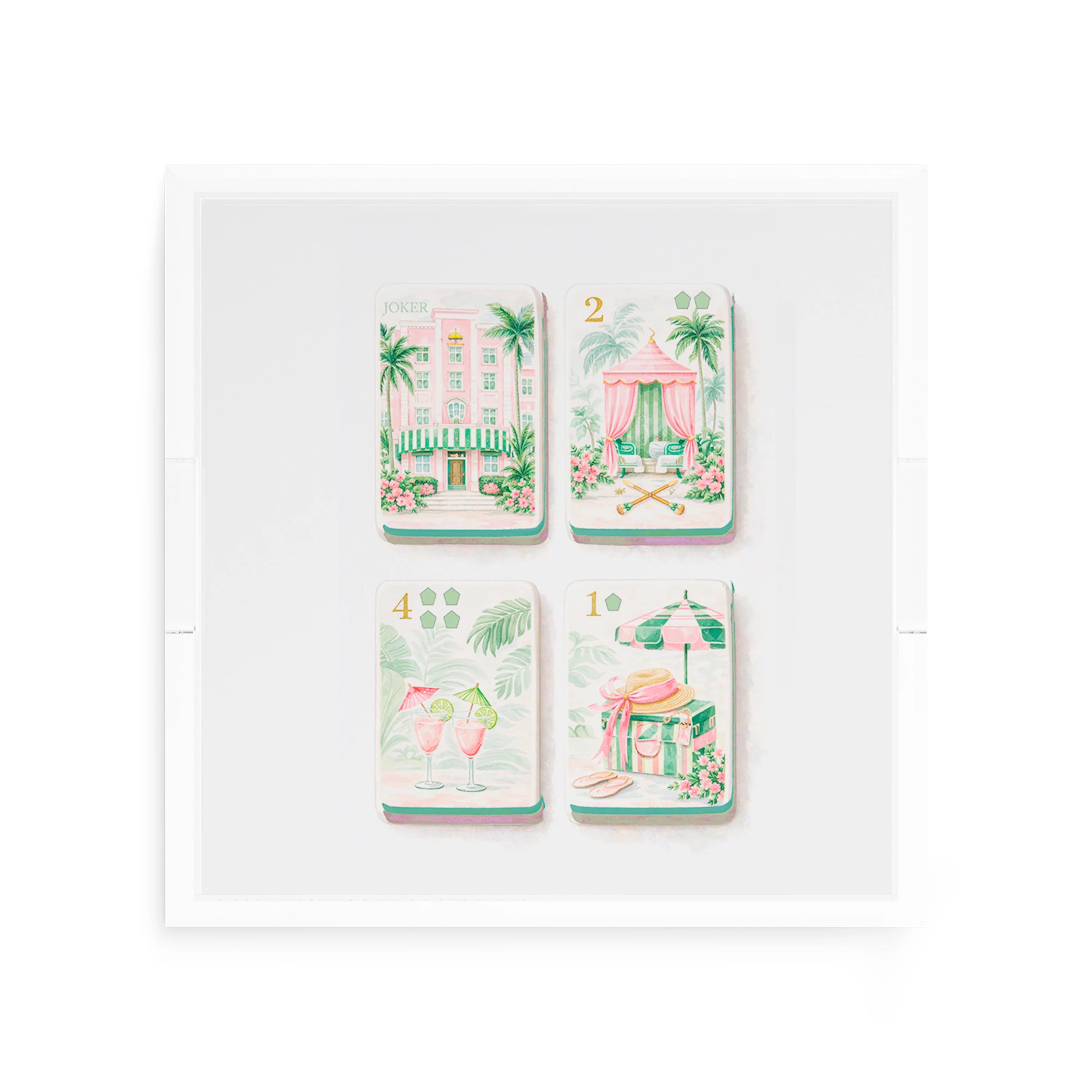 Palm Beach Theme Square Acrylic Tray