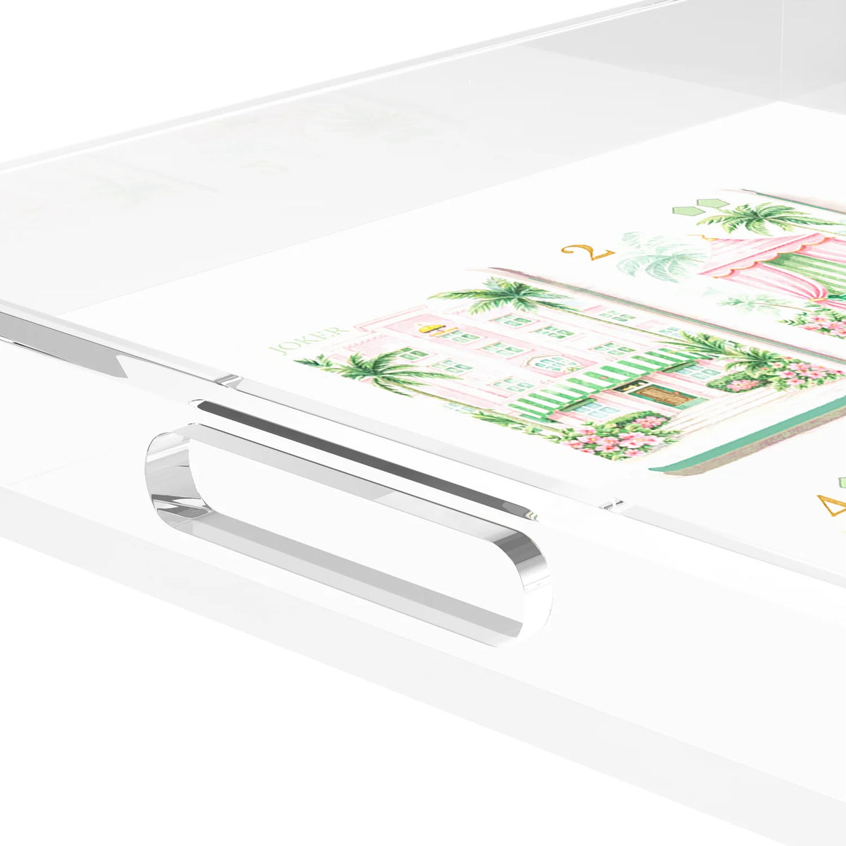 Palm Beach Theme Square Acrylic Tray