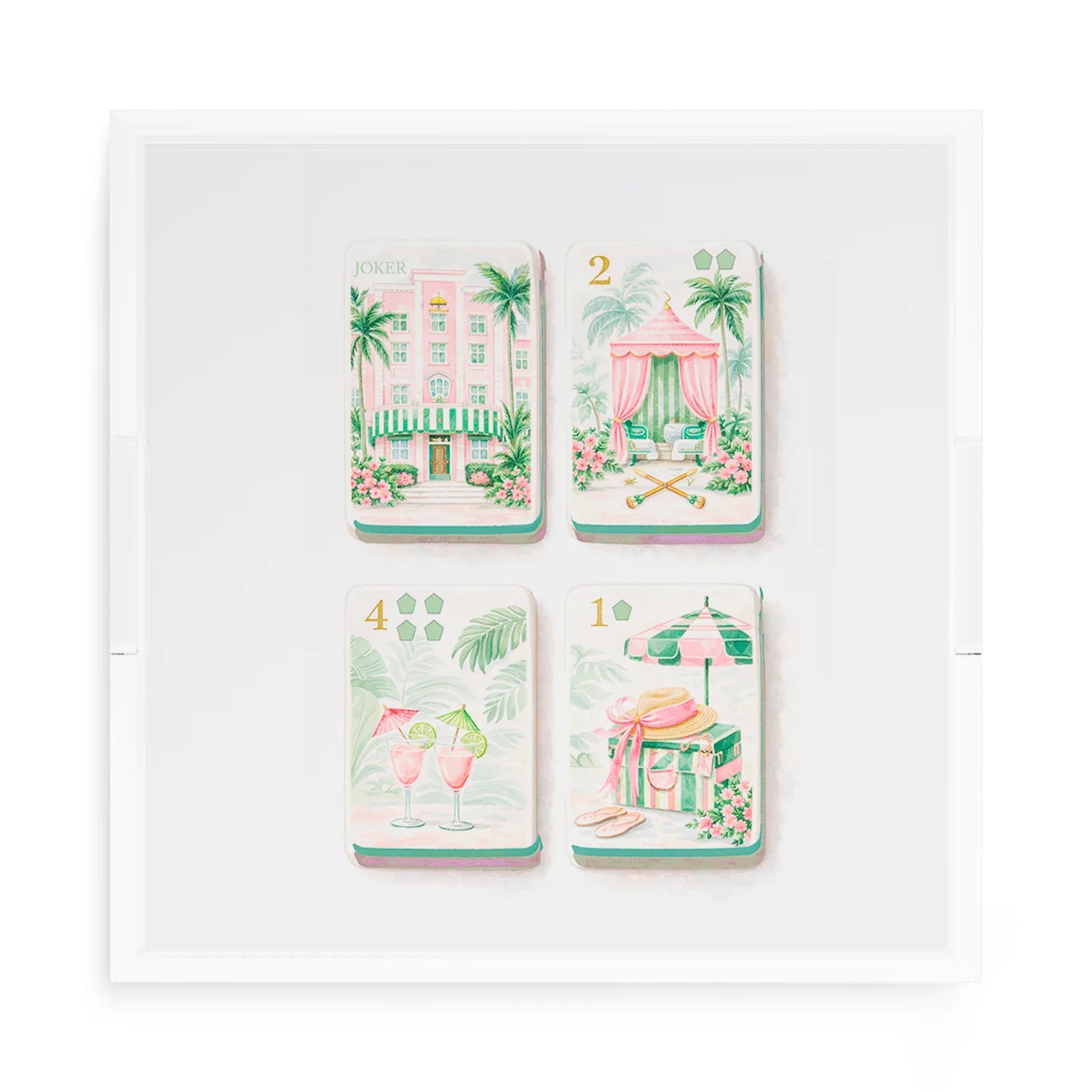Palm Beach Theme Mahj Decorative Tray