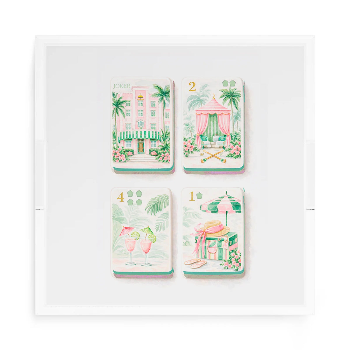 Palm Beach Theme Mahj Decorative Tray