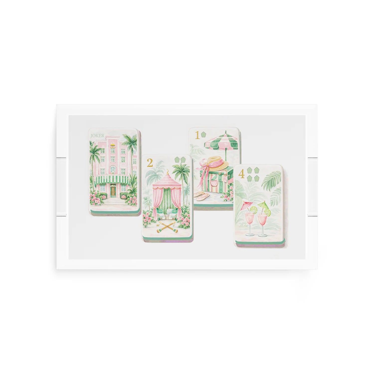 Palm Beach Theme Mahj Vanity Tray