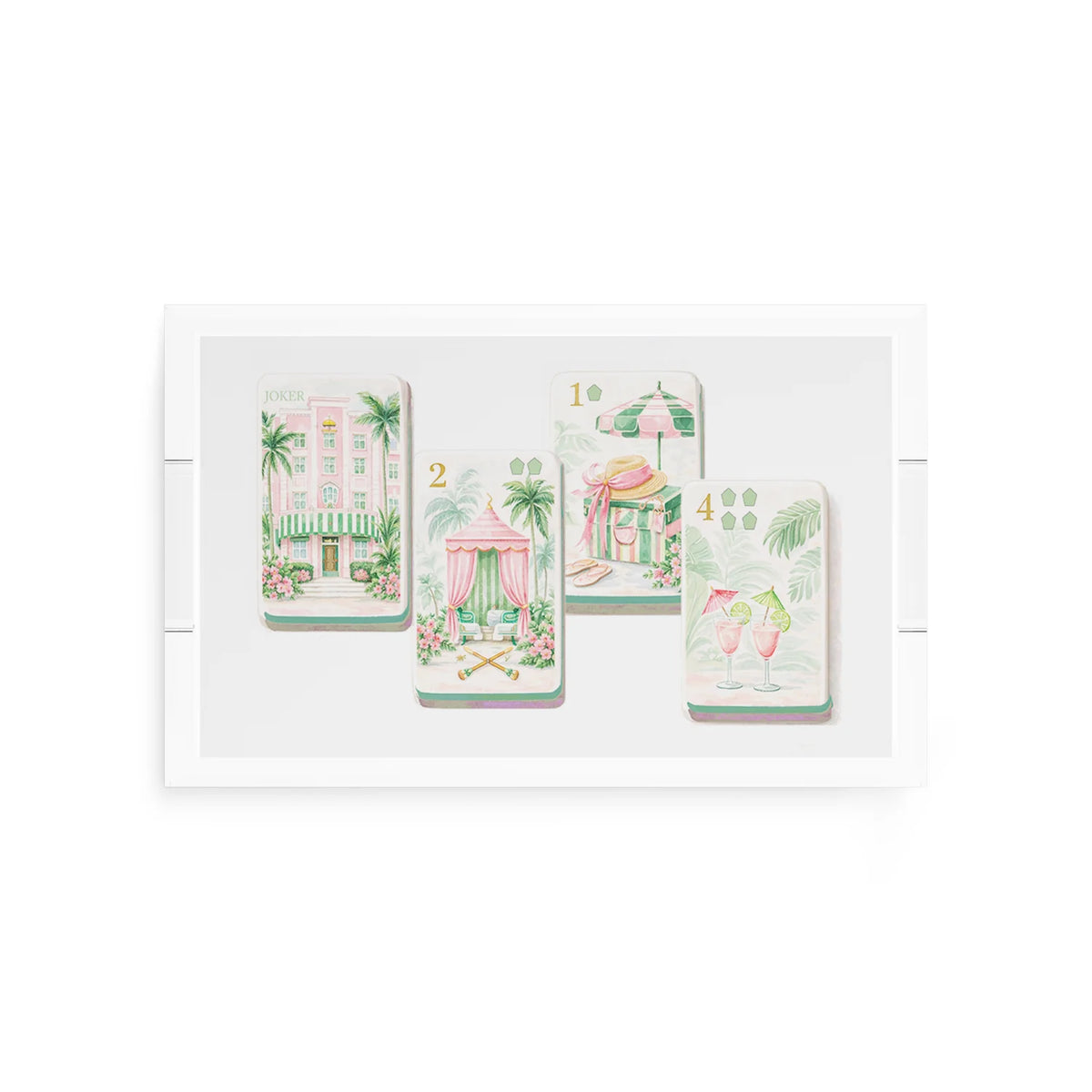 Palm Beach Theme Mahj Vanity Tray
