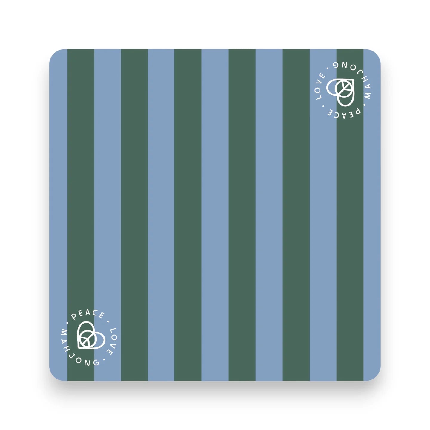 Mahjong Mats - Plaid & Stripes - Blue & Green