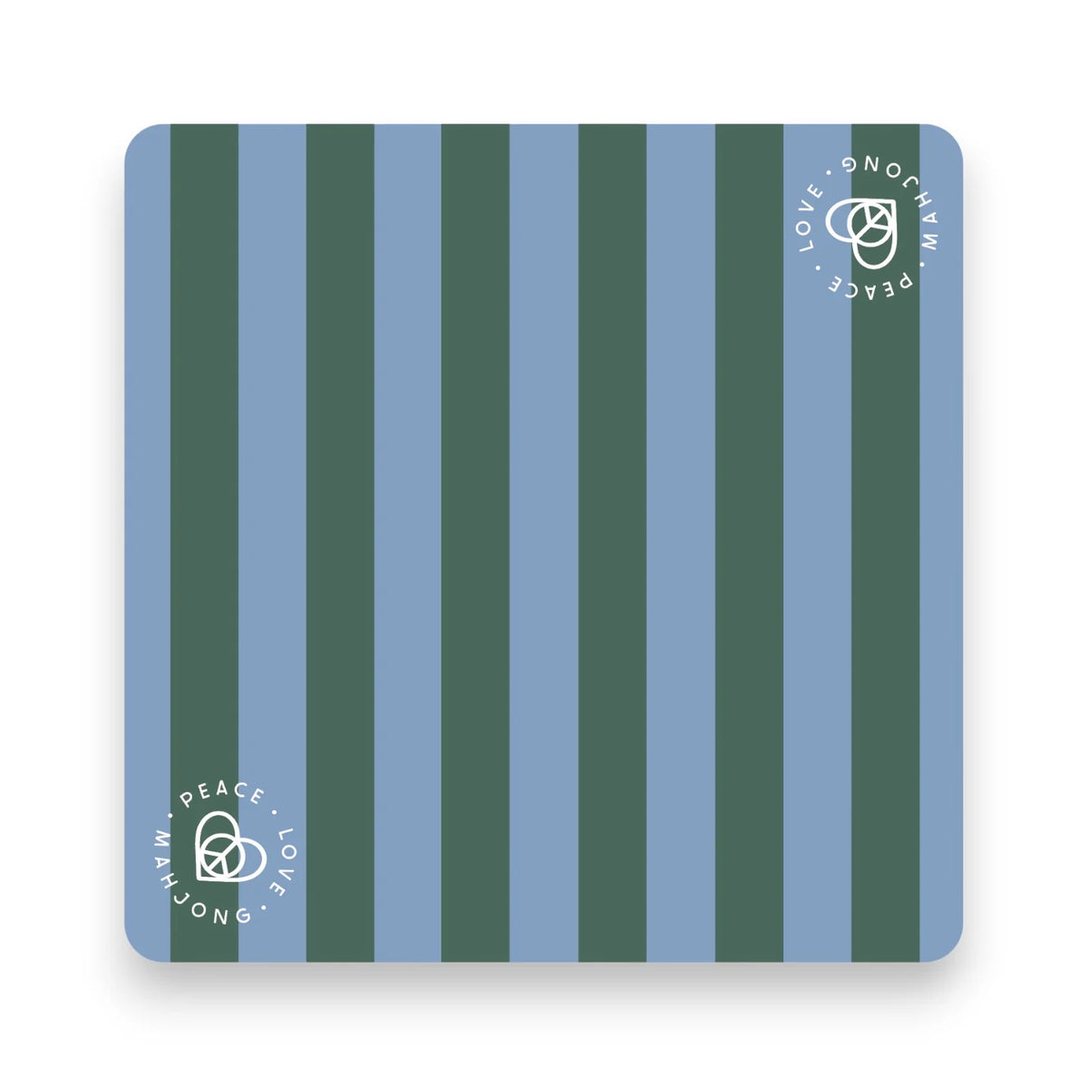 Mahjong Mats - Plaid & Stripes - Blue & Green