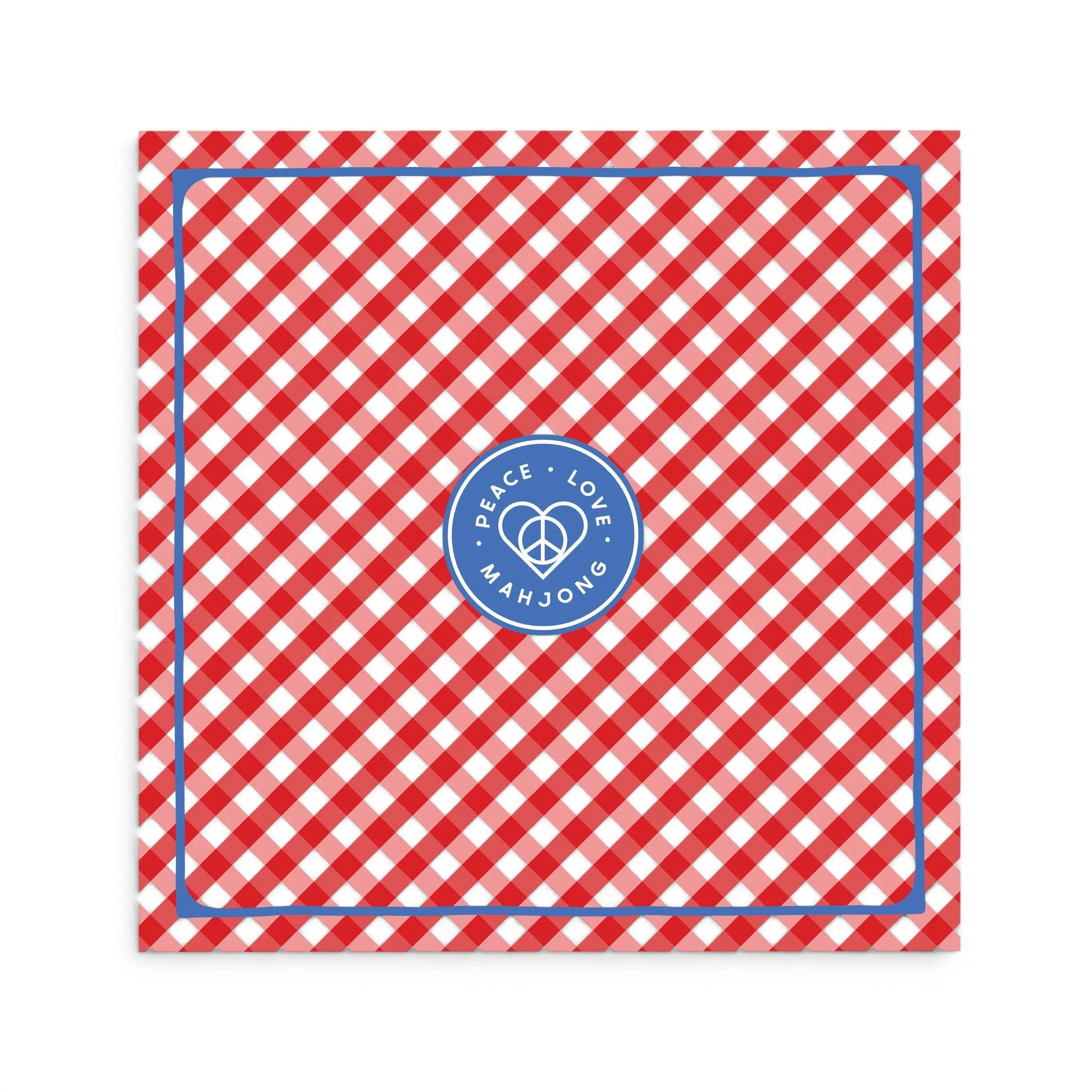 Mahjong Mats - Plaid & Stripes - Gingham Red