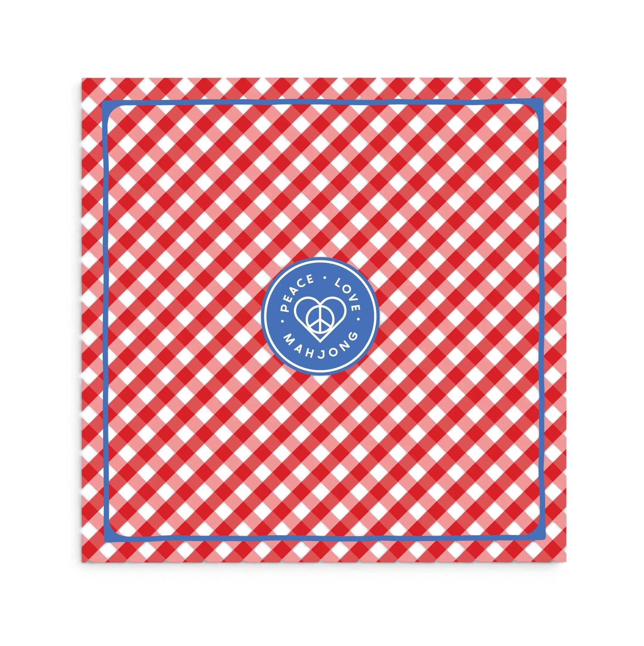 Mahjong Mats - Plaid & Stripes - Gingham Red