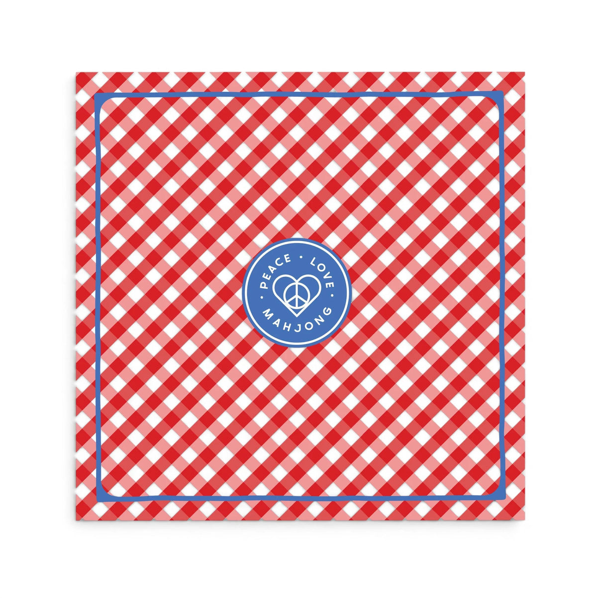 Mahjong Mats - Plaid & Stripes - Gingham Red