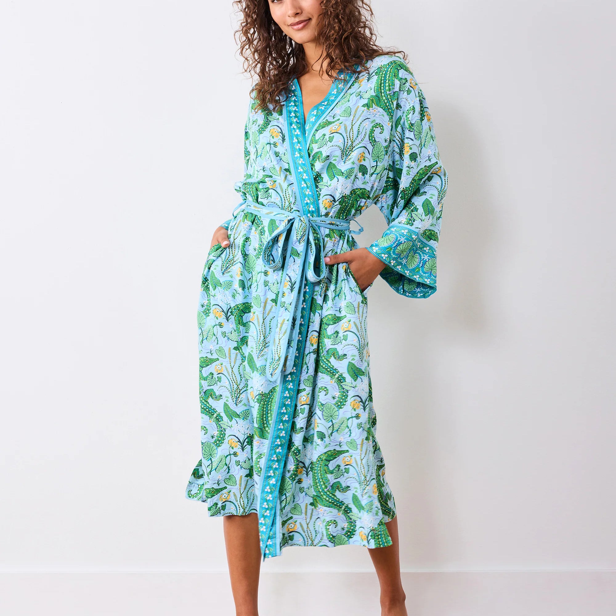 Eco Satin Robe in Gator Grove