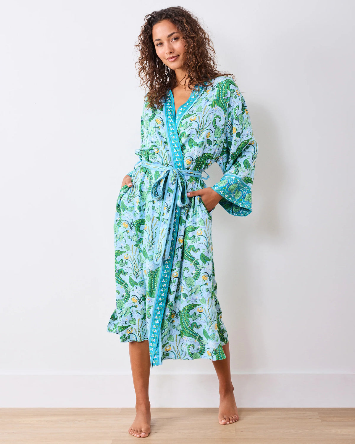 Eco Satin Robe in Gator Grove