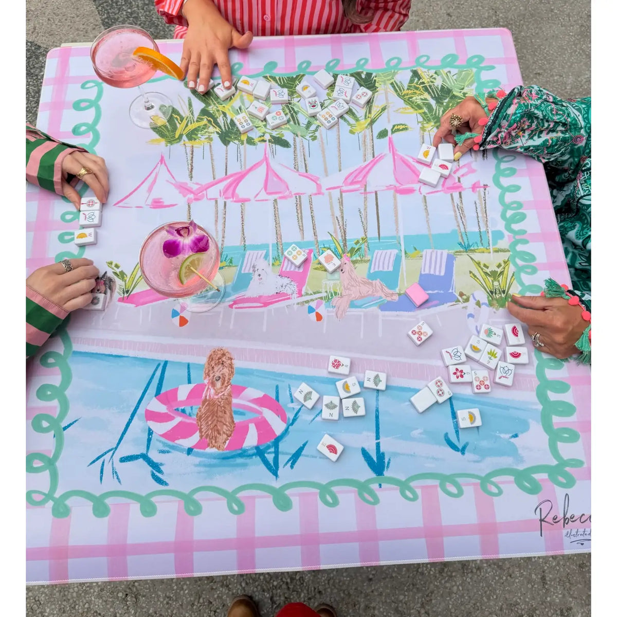 Pool Pawty-Mahjong Mat
