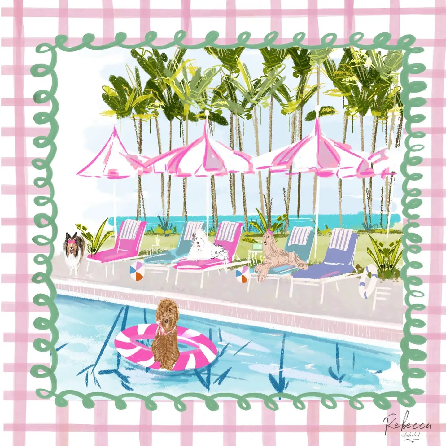 Pool Pawty-Mahjong Mat