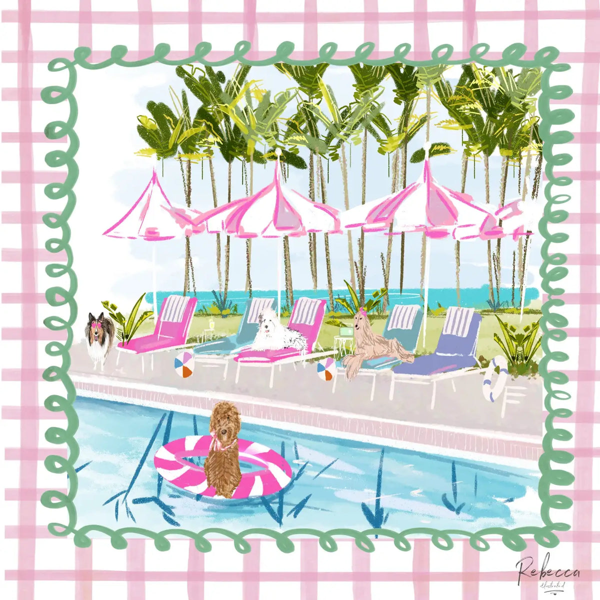 Pool Pawty-Mahjong Mat