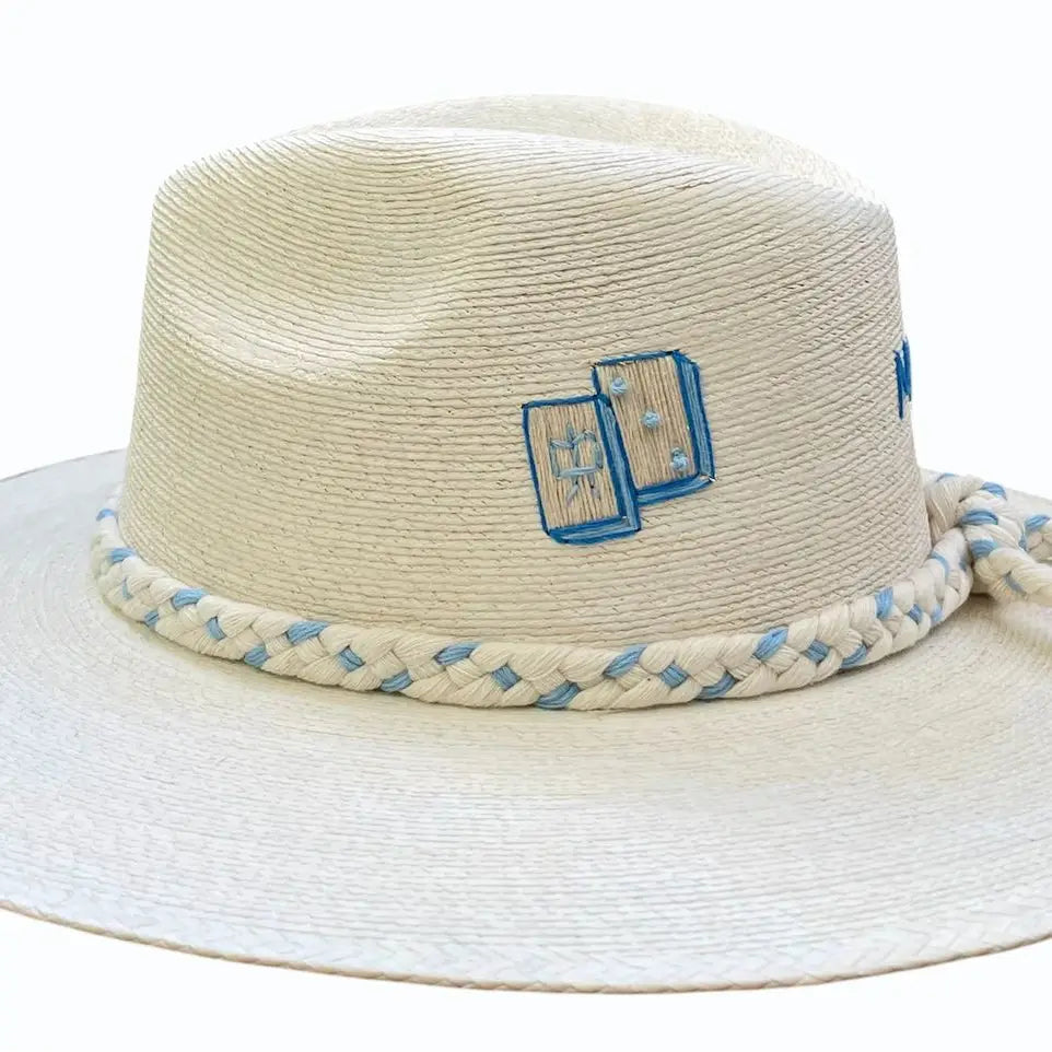 Mahj Blue Palm Hat