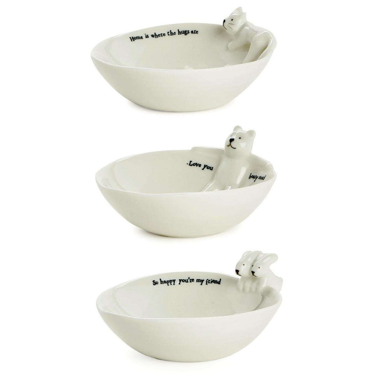Friendly Animals Decorative Trinket Bowls in Gift Box