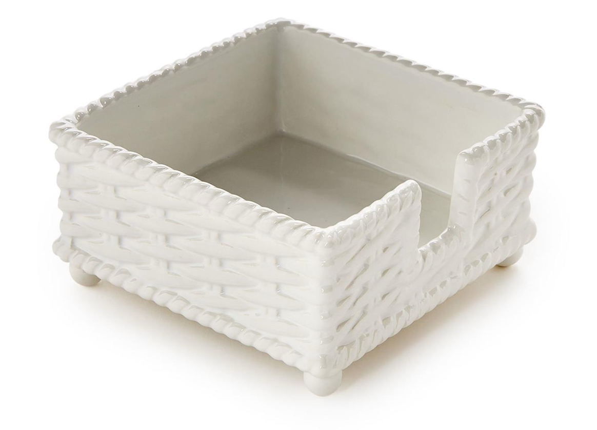 Basketweave Cocktail Napkin Holder - Ceramic