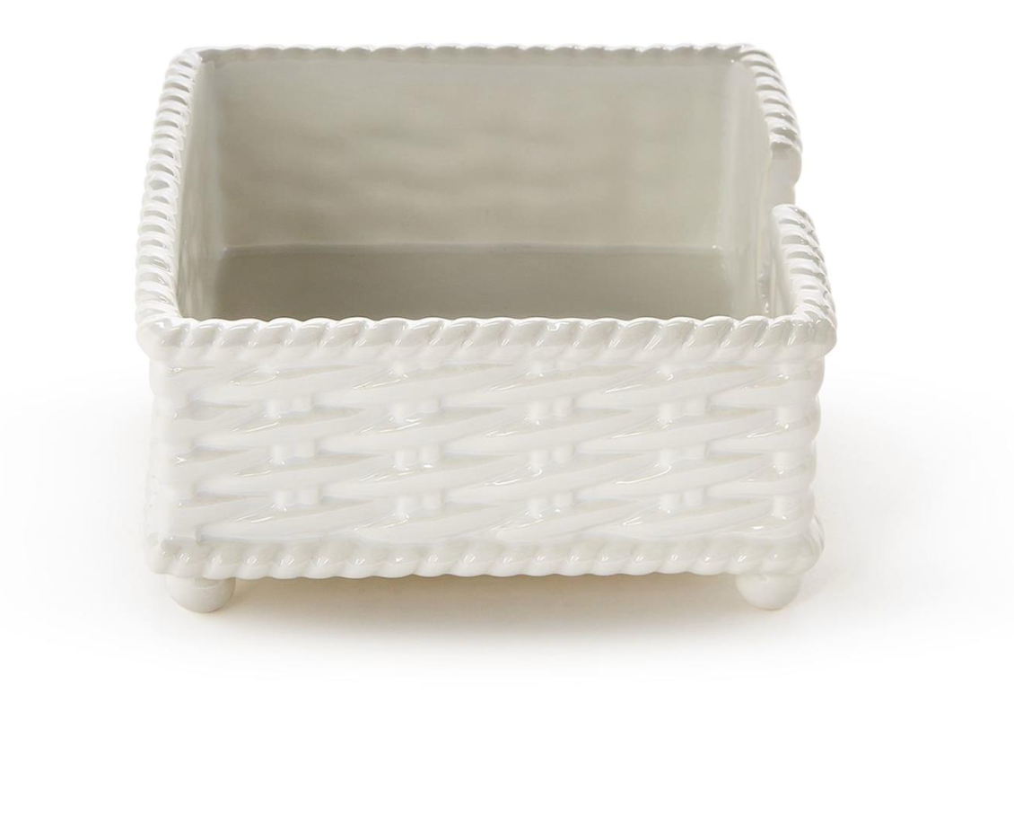 Basketweave Cocktail Napkin Holder - Ceramic