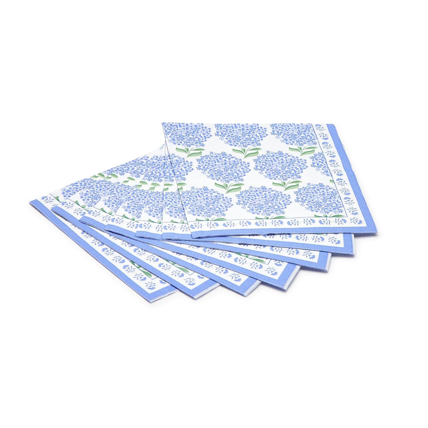 Hydrangea 3-Ply Paper Cocktail Napkin (includes 30 napkins)