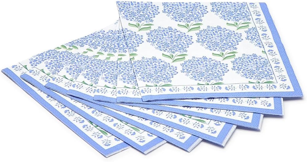 Hydrangea 3-Ply Paper Cocktail Napkin (includes 30 napkins)