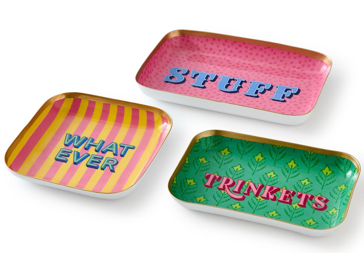 Wise Sayings Metal Trinket / Desk Trays with Sayings