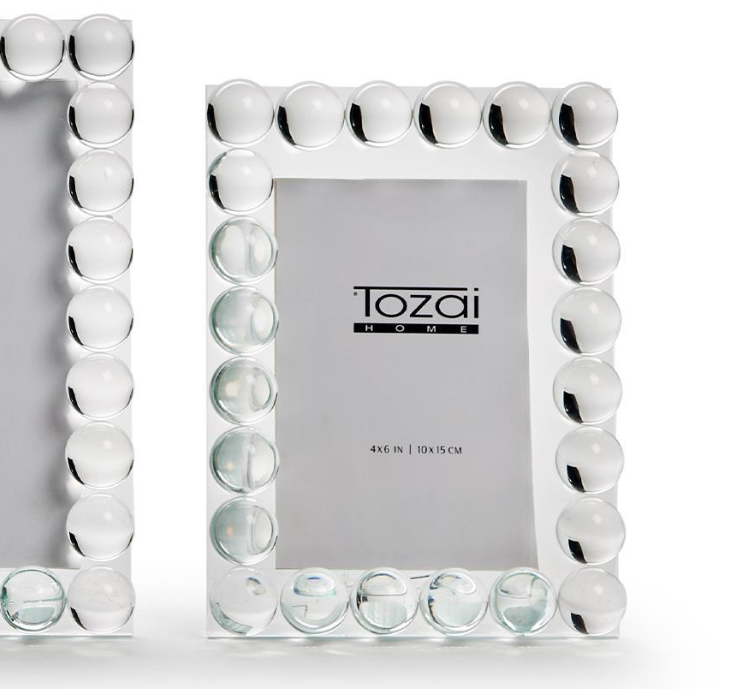 Bubbles 4" x 6" Crystal Glass Photo Frame in Gift Box