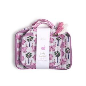 Lucky Elephant Cotton Block Printed Packing Cubes Set of Two