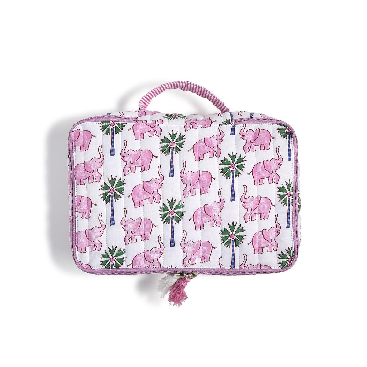 Lucky Elephant Cotton Block Printed Packing Cubes Set of Two