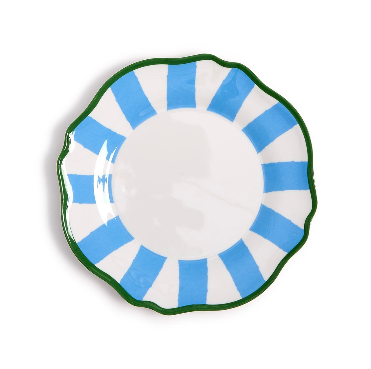 Set of 4 French Blue Striped Salad / Dessert Plates